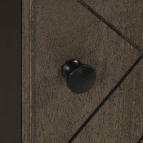 Шкаф за баня, черен, 38x33x58 см, масивно мангово дърво