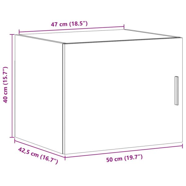 Стенен шкаф, бял, 50x42,5x40 см, инженерно дърво