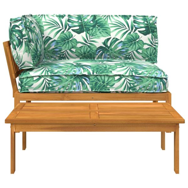 Комплект дивани 2 pcs Мотив с листа Солидно акациево дърво