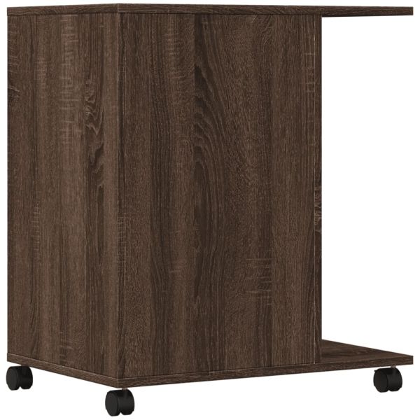 Стойка за принтер с колелца, кафяв дъб, 60x40x68,5 см