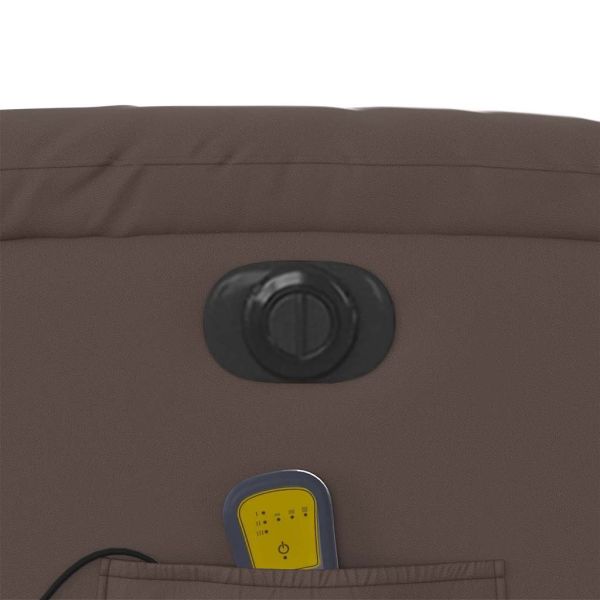 Електрически масажен реклайнер стол, кафяв, изкуствена кожа