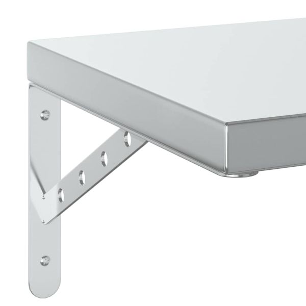 Стенни рафтове 2 бр 50x30 см сребристи неръждаема стомана