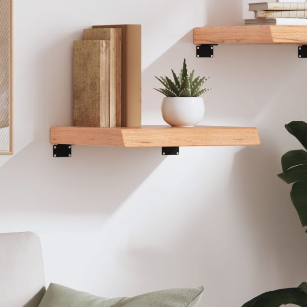 Стенен рафт светлокафяв 40x40x(2-6) см обработен масивен дъб