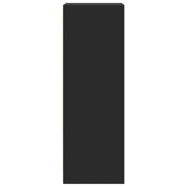 Сайдборд с LED, черен, 42,5x34x100 см, инженерно дърво