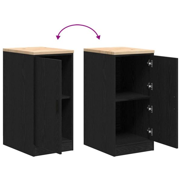 Гаражен шкаф за съхранение, черен, 40x51x85 см, бор масив