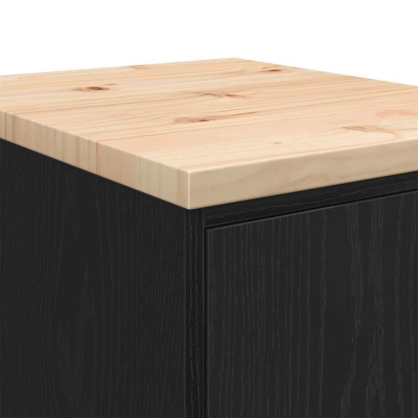 Гаражен шкаф за съхранение, черен, 40x51x85 см, бор масив