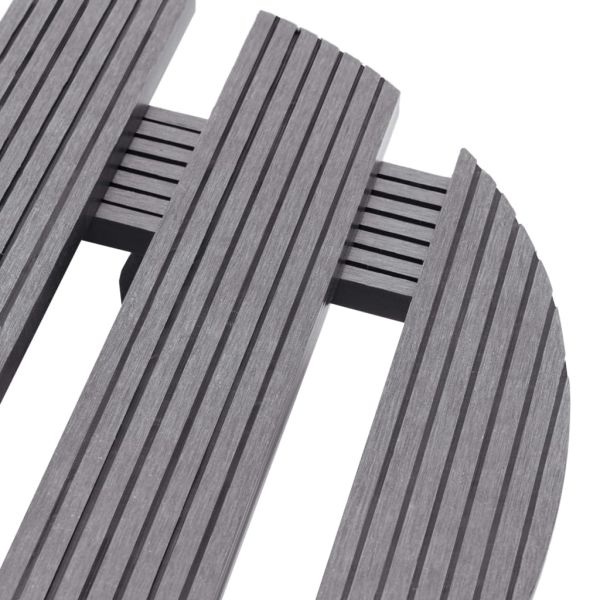 Поставки за цветя на колелца, 2 бр, сиви, Ø30x7,5 см, WPC