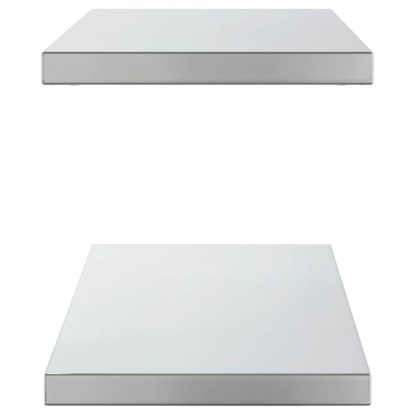 Стенни рафтове 2 бр 100x30x3 см сребристи неръждаема стомана