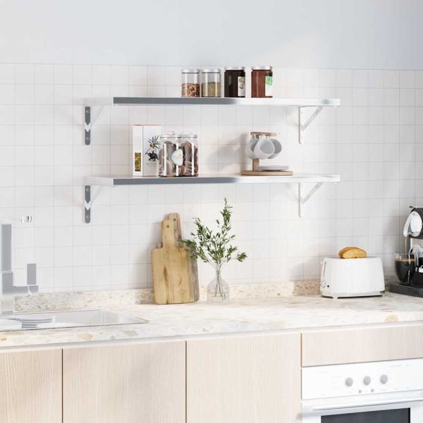 Скоби за рафт 4 бр 30x2,5x15,5 см сребрист неръждаема стомана