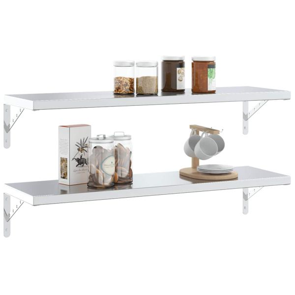 Скоби за рафт 4 бр 30x2,5x15,5 см сребрист неръждаема стомана