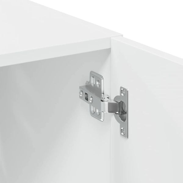 Тесен шкаф за съхранение, бял, 50x42,5x225 см, инженерно дърво