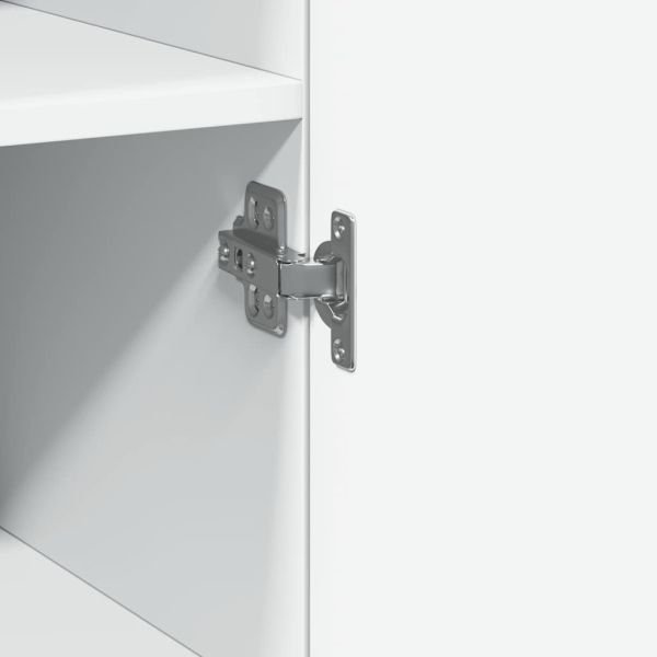 Тесен шкаф за съхранение, бял, 50x42,5x225 см, инженерно дърво