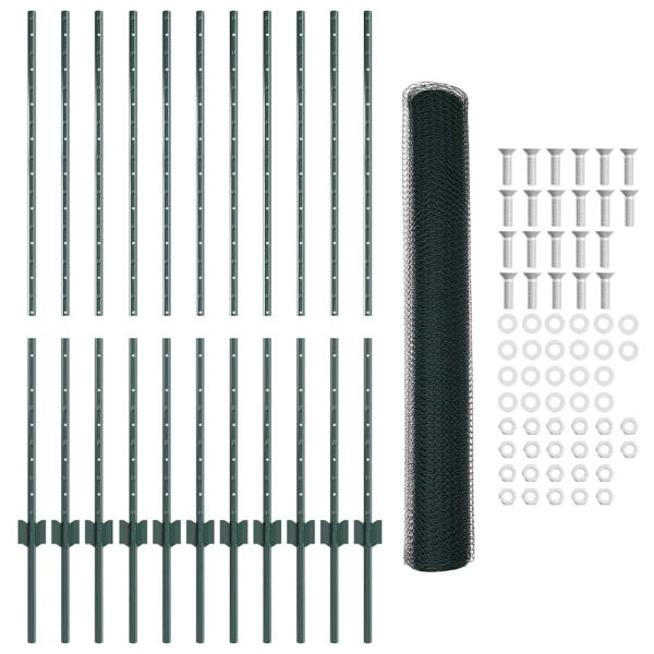 Ограда с пост Зелен 1,2 x 25 m Стомана