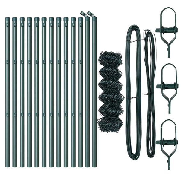 Стълб за ограда. Зелен 0,8 x 25 м (60 x 60 мм мрежа) Стомана