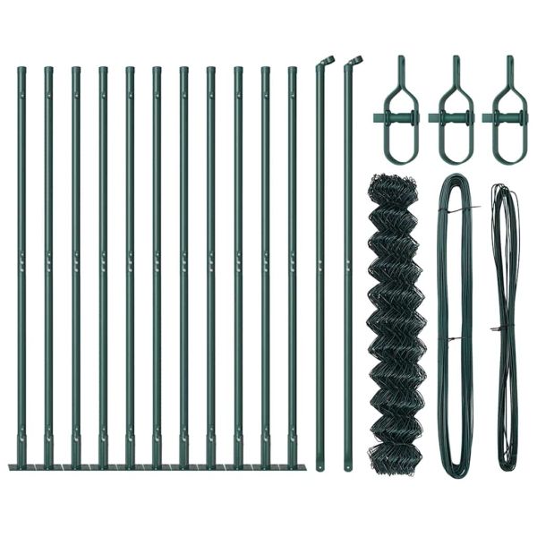 Стълб за ограда. Зелен 0,8 x 25 м (60 x 60 мм мрежа) Стомана