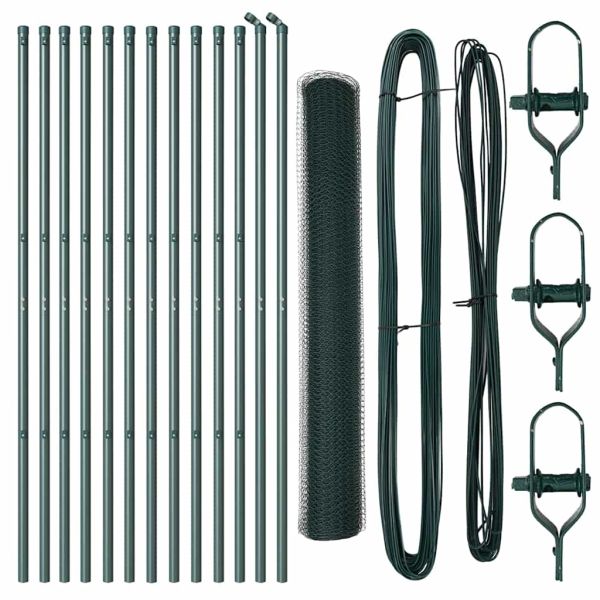 Стълб за ограда. Зелен 25 x 1,2 м (25 мрежа) Стомана