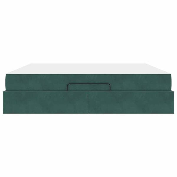 Рамка за легло с матрак с матрак 2 pcs Зелен Кадифе