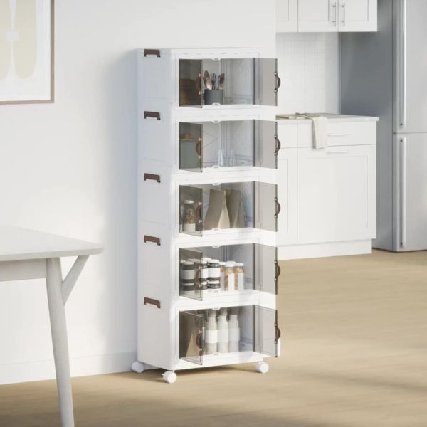 Кутия за съхранение с колела на 5 нива 28 L 48,5x29,5x139 cm