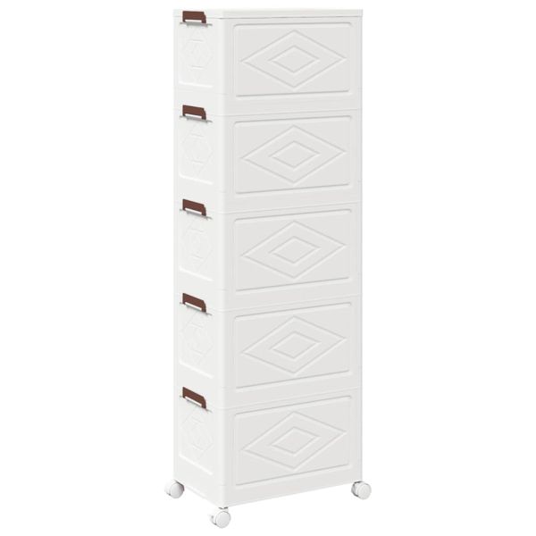 Кутия за съхранение с колела на 5 нива 28 L 48,5x29,5x139 cm