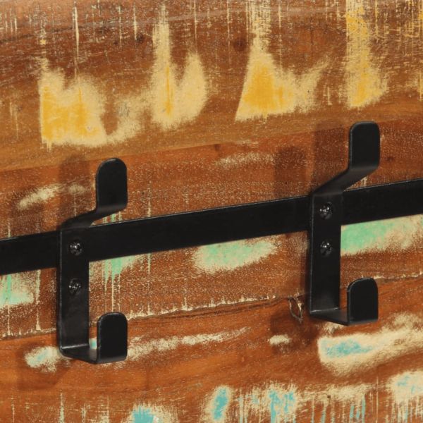 Стенна закачалка с 5 куки, регенерирано дърво масив