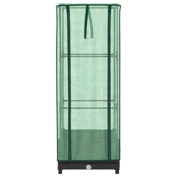 Повдигнато легло с оранжерия калъф, ратанов вид, 40x40x123 см