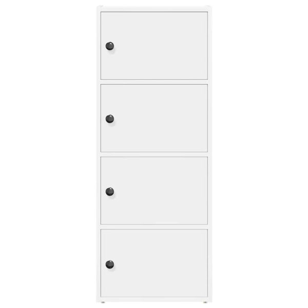 Библиотека, бяла, 40x24x102 см, инженерно дърво