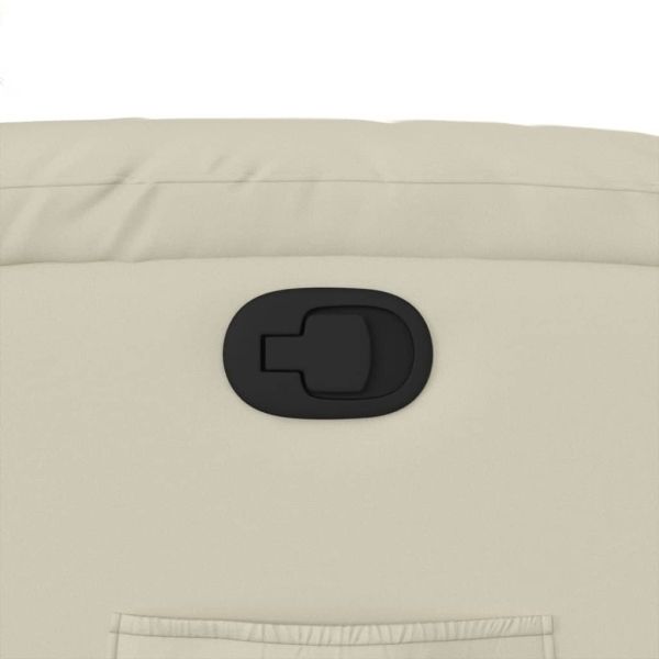 Изправящ реклайнер стол, кремав, изкуствена кожа