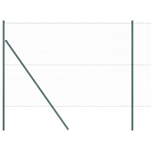 Стълб за ограда. Зелен 25 x 1,5 м (50 мм мрежа) Стомана