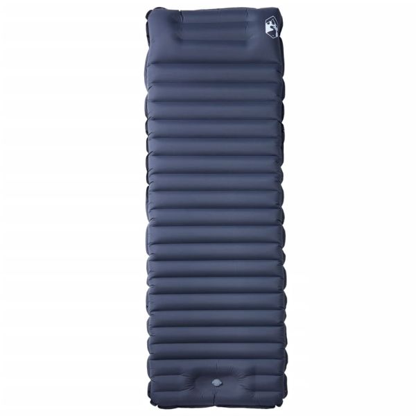 Самонадуваем дюшек за къмпинг с възглавница за 1 човек сив