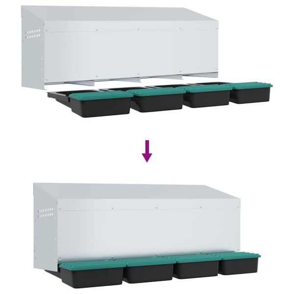 Кутия за пилета с 4 отделения, за стенен монтаж, поцинкована стомана