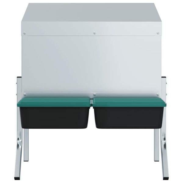 Кутия за гнездене за пилета с 2 отделения и крака, поцинкована стомана