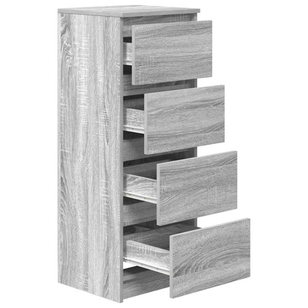 Сайдборд, сив сонома, 37,5x35x99 см, инженерно дърво