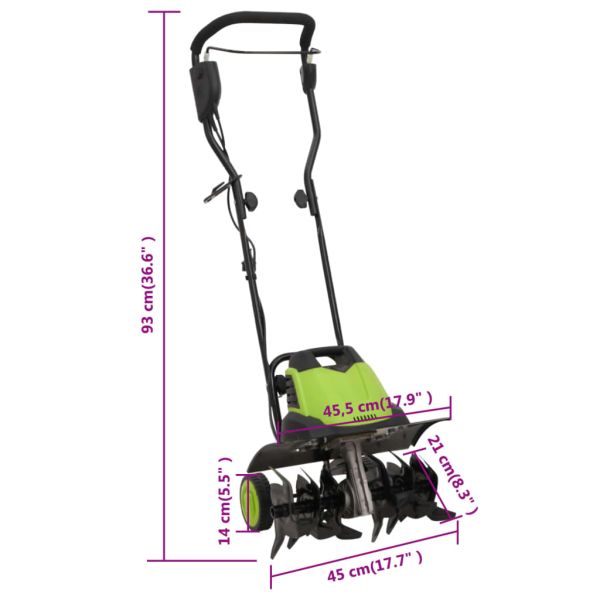 Градинска мотофреза с 6 остриета електрическа 1500 W