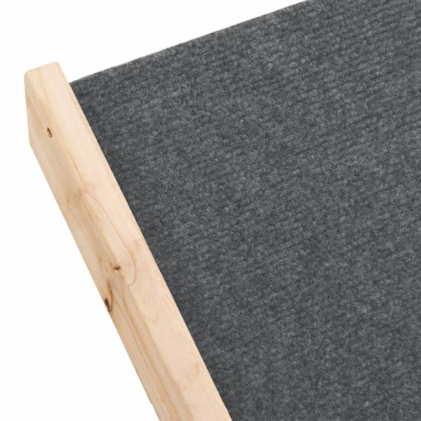 Стълба за кучета сива 105x47 см масивна ела