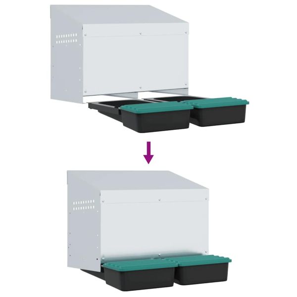 Кутия за пилета с 2 отделения, за стенен монтаж, поцинкована стомана