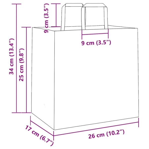 Хартиени торбички 50 бр с дръжки сини 26x17x25 см