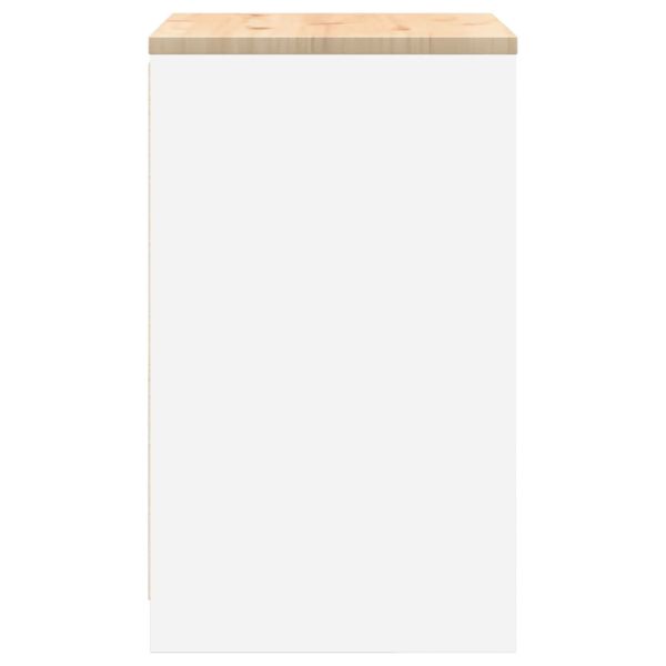 Гаражен шкаф за съхранение, бял, 60x51x85 см, бор масив