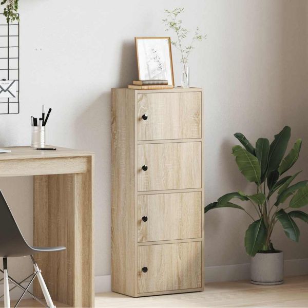 Библиотека, сонома дъб, 40x24x102 см, инженерно дърво