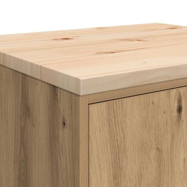 Гаражен шкаф за съхранение, дъб артизан, 60x51x85 см, бор масив