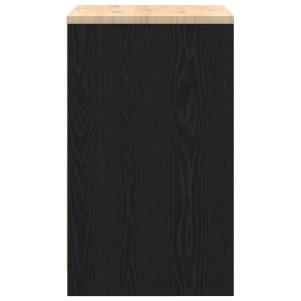 Гаражен шкаф за съхранение, черен, 60x51x85 см, бор масив