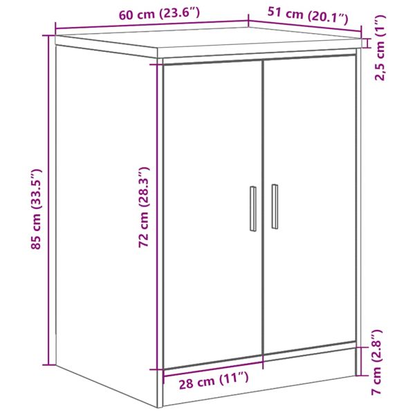 Гаражен шкаф за съхранение, черен, 60x51x85 см, бор масив