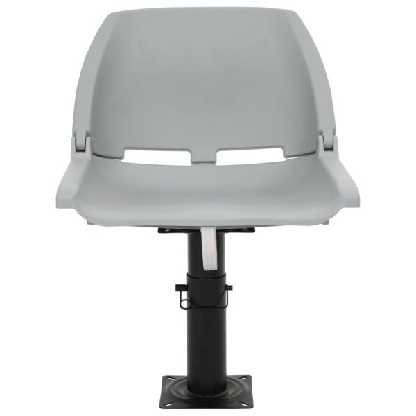 Сгъваем стол за лодка 2 части без възглавница сив 48x51x41 см