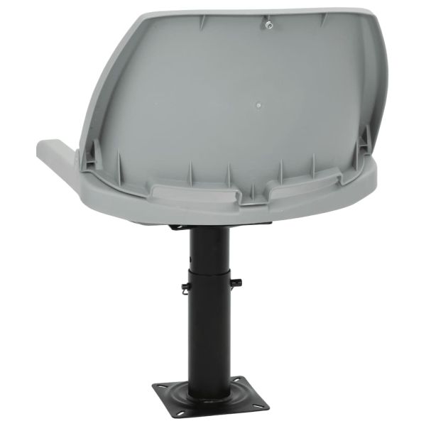 Сгъваем стол за лодка 2 части без възглавница сив 48x51x41 см