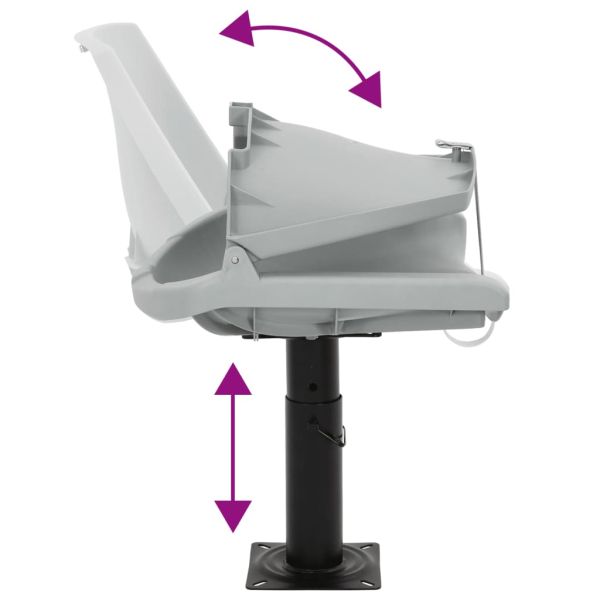 Сгъваем стол за лодка 2 части без възглавница сив 48x51x41 см