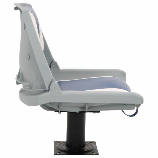 Сгъваема седалка за лодка от 2 части синьо и бяло 48x51x41 см