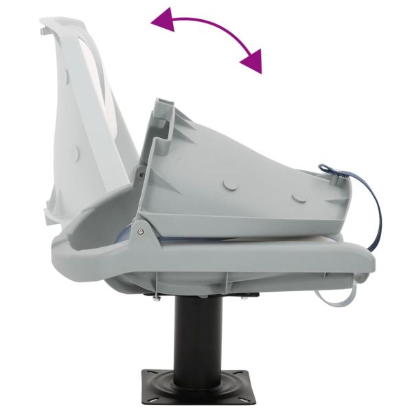 Сгъваема седалка за лодка от 2 части синьо и бяло 48x51x41 см