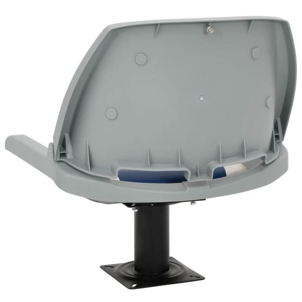 Сгъваема седалка за лодка от 4 части синьо и бяло 48x51x41 см