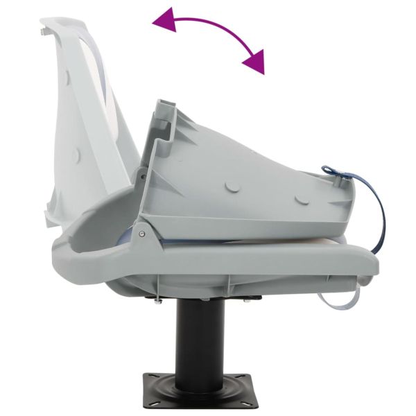 Сгъваема седалка за лодка от 4 части синьо и бяло 48x51x41 см