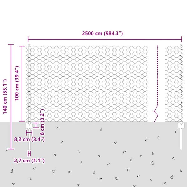 Ограда с пост Зелен 1 x 25 m Стомана