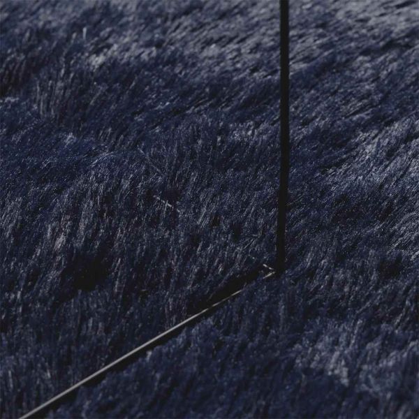 Шаги килим с дълъг косъм, NAVARRA, тъмносин, 80x150 см